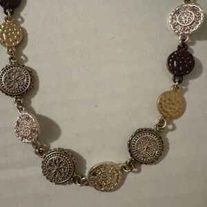 Elegant Gold and Silver Coin Necklace